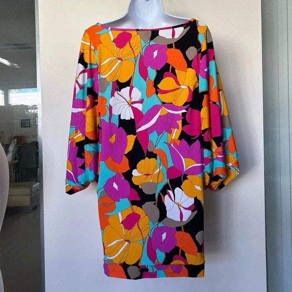 NWT Trina Turk Gemini swim coverup tunic bright multicolor Size S - Picture 5 of 9